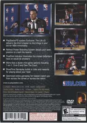 NBA 08 featuring The Life Vol. 3 box cover back